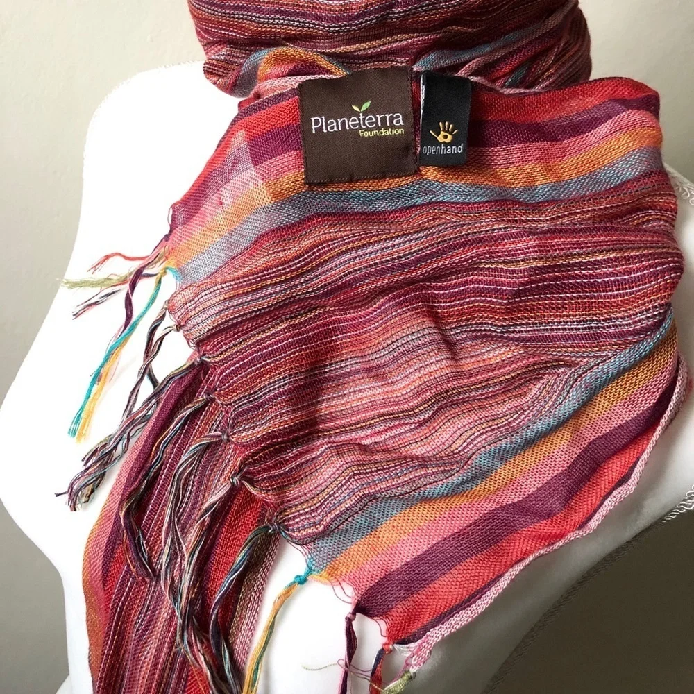 Planeterra Foundation Striped Handmade Scarf